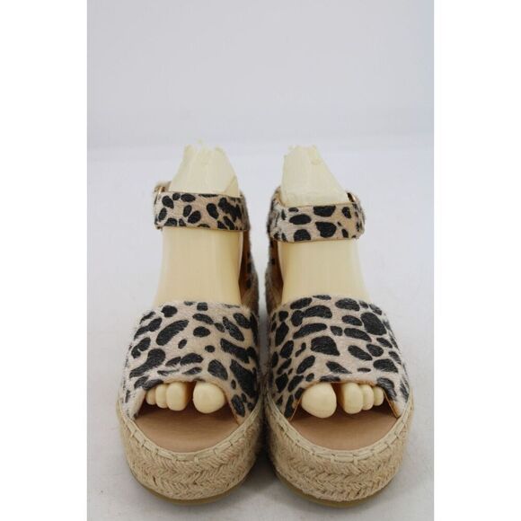 Bella Marie Leopard Espadrilles Size 8 Women's Peep Toe - Picture 4 of 11